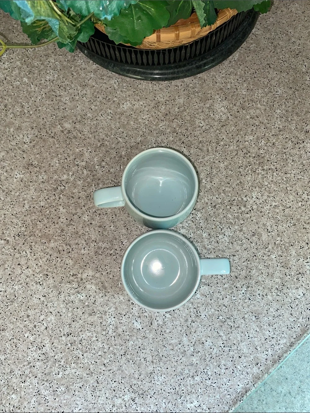 NWOT==Set of 2 Crate & Barrel “Camden Sky” Pale Blue Stoneware Coffee Mug